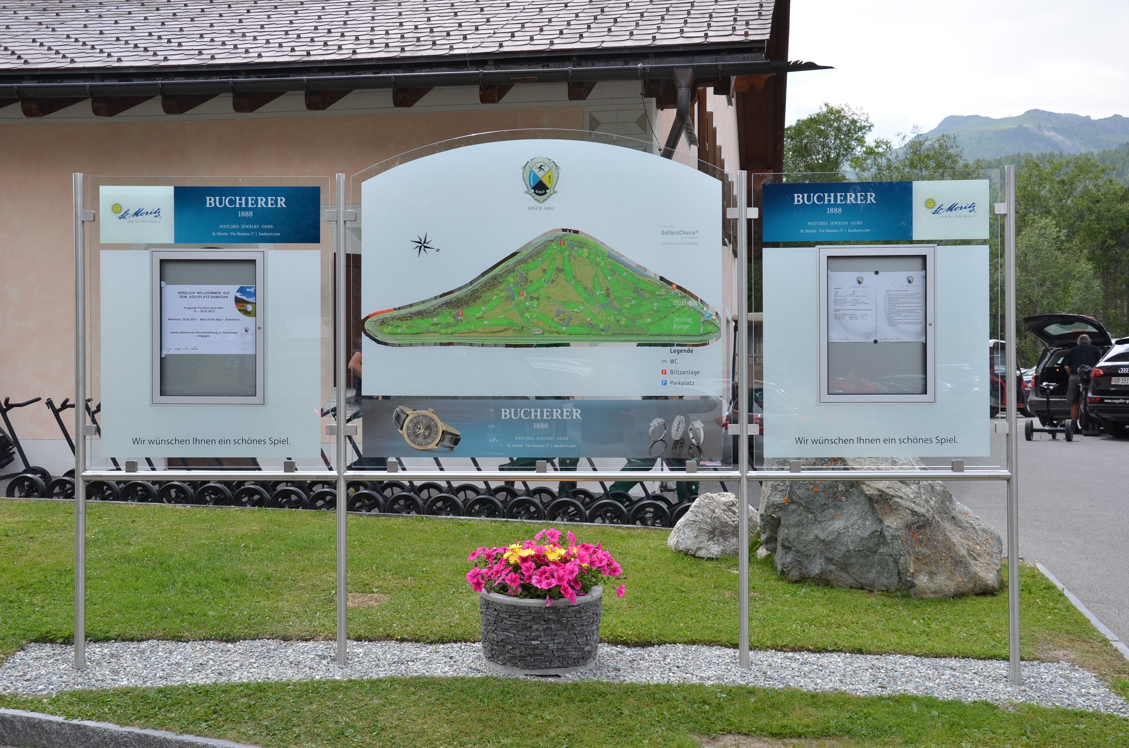 Informationstafel Golfanlage Samedan